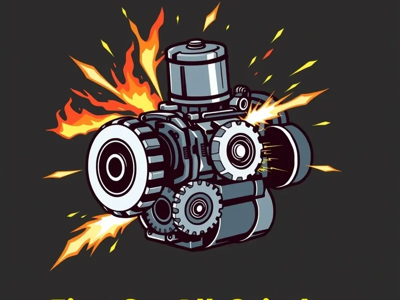 Illustration representing 'Fire On All Cylinders' with dynamic gears and sparks to show peak performance
