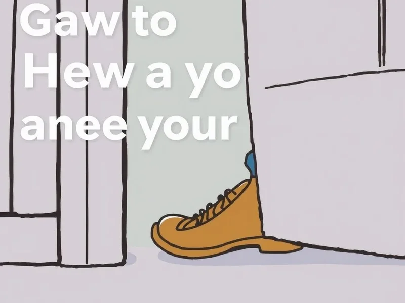 Título da imagem: Uma pessoa colocando o pé dentro de uma porta aberta, ilustrando o idioma 'Foot In The Door'