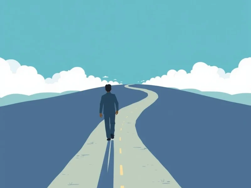 Un camino serpenteante que desaparece en el horizonte, simbolizando el compromiso For The Long Haul