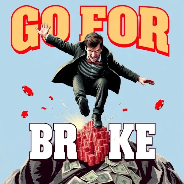 Image showing a concept of risk or all-in effort related to the idiom Go For Broke