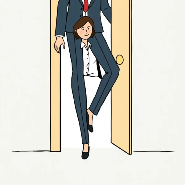 Image title: A person placing their foot inside an opening door, illustrating the idiom 'Foot In The Door'