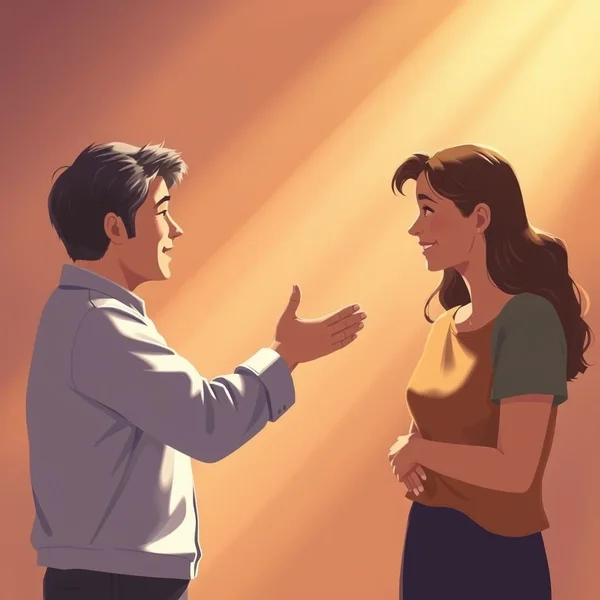 Illustration for the idiom "Give Someone The Benefit Of The Doubt"
