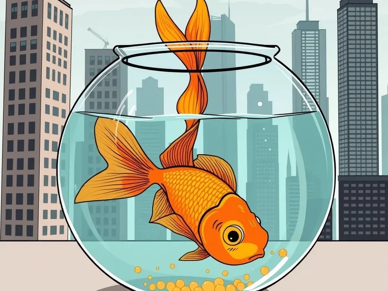Illustration for the idiom Go Belly Up showing a failed business or a fish literally belly up