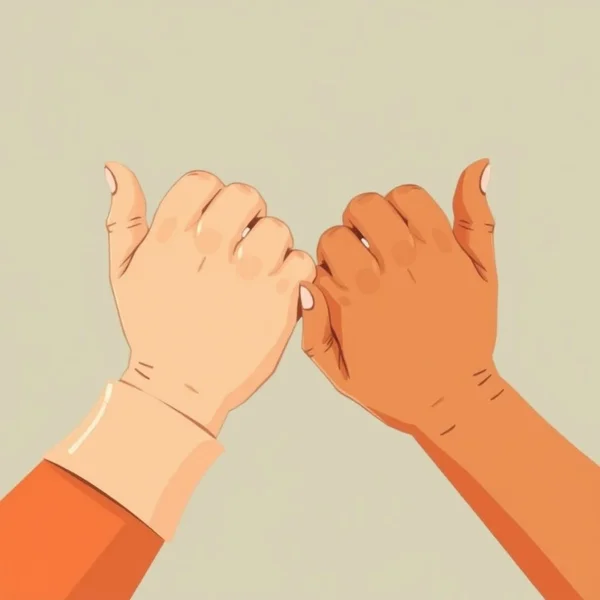 Image: Two hands clasped together, illustrating the concept of "Go Hand In Hand"