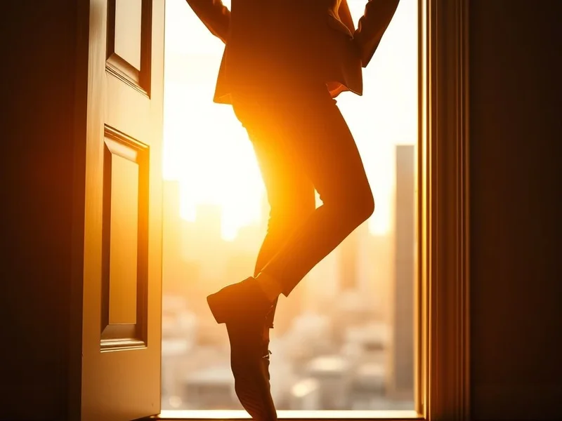 Image title: A person placing their foot inside an opening door, illustrating the idiom 'Foot In The Door'