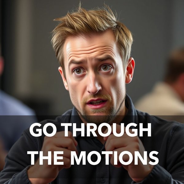 Man looking bored while working, illustrating the concept of 'Go Through The Motions'