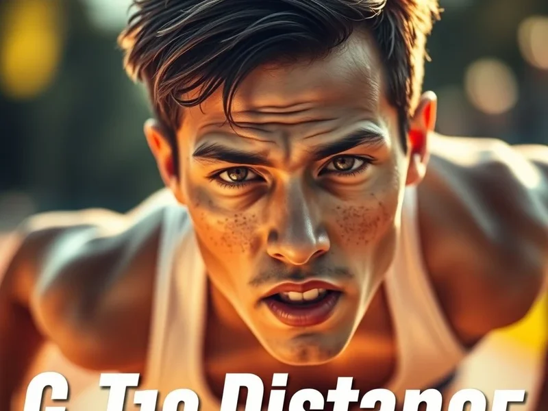 Image showing a runner crossing a finish line, illustrating the concept of 'Go The Distance'