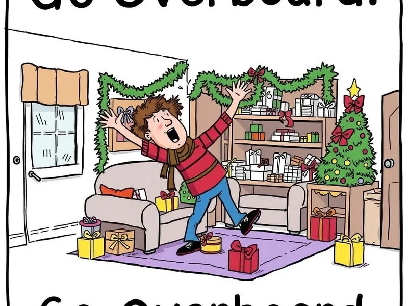 Visual representation of the idiom "Go Overboard"