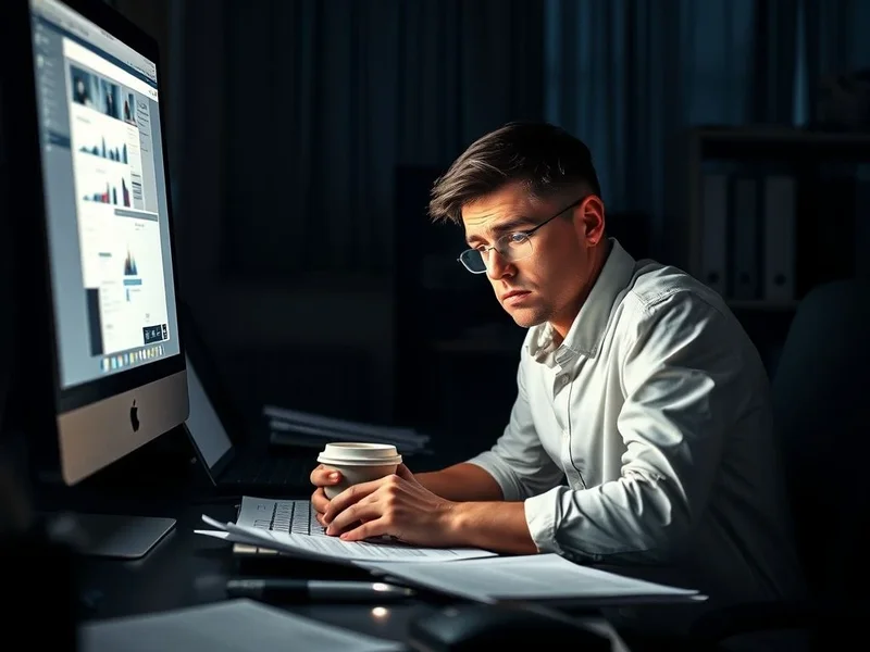 Man working late at night during the Graveyard Shift
