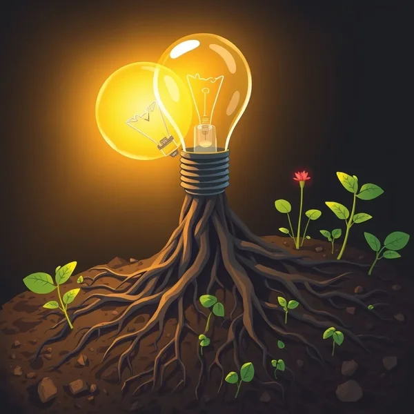 Image of a seedling breaking through dry earth, symbolizing something new and groundbreaking. The image title is: Seedling representing groundbreaking ideas