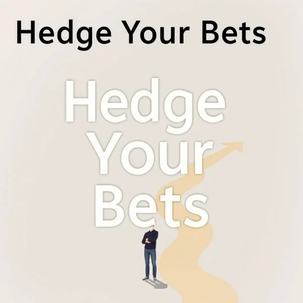 Persona considerando dos caminos para ilustrar el concepto de "Hedge Your Bets"