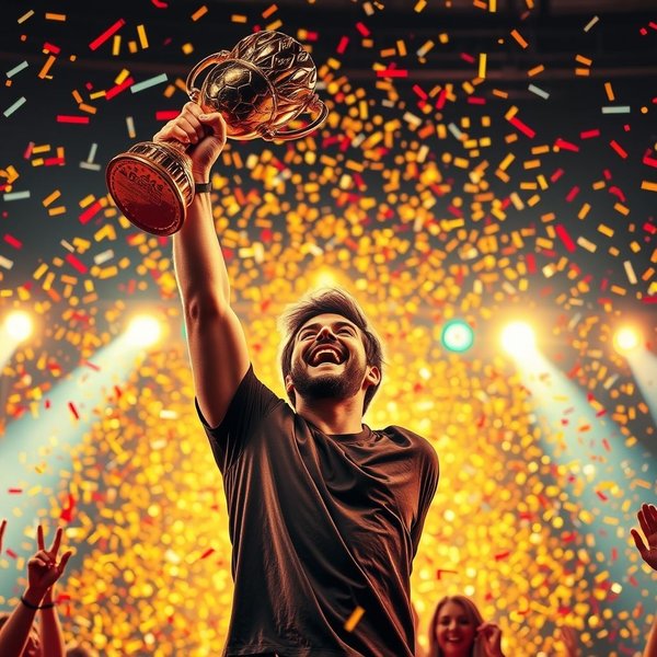 A person celebrating a win, illustrating the concept of Hit The Jackpot