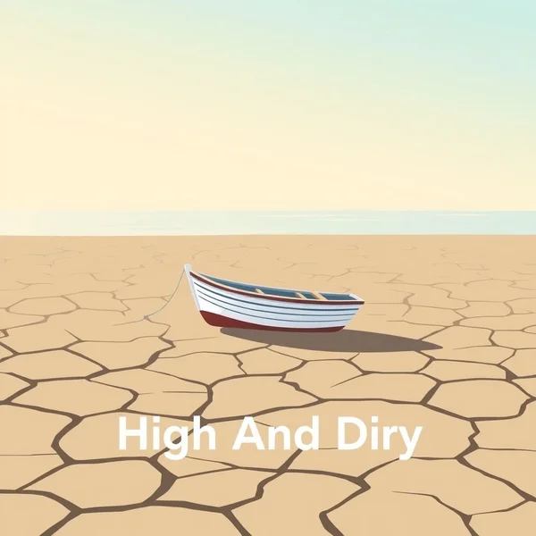 Image showing a boat stuck on sand, illustrating being left High And Dry