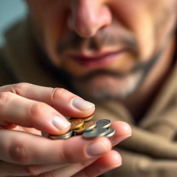 Image of someone counting coins, illustrating the concept of Live From Hand To Mouth