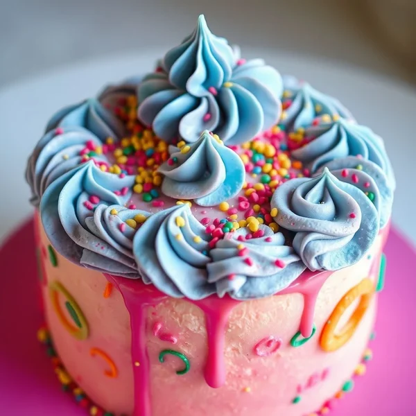 A beautifully decorated cake with prominent icing, illustrating the English idiom 'Icing On The Cake'
