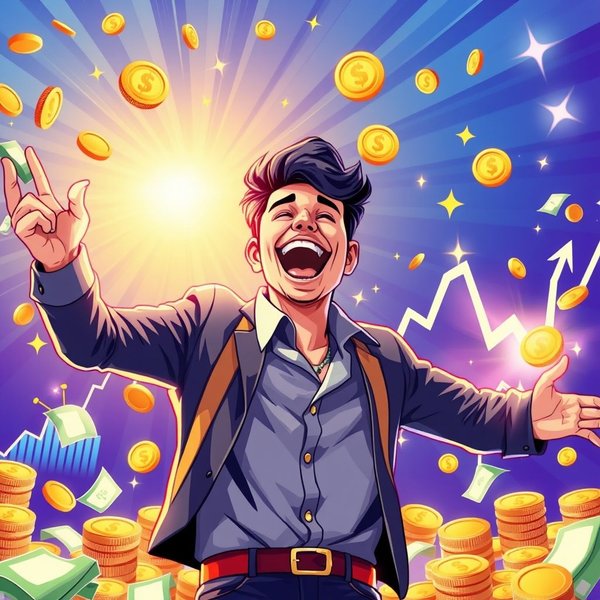 Man celebrating financial success, illustrating the concept of "make a killing"