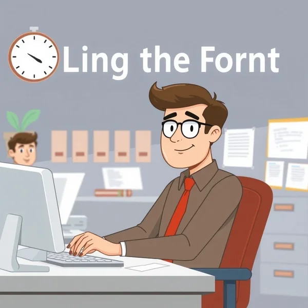 Người tự tin quản lý bàn làm việc văn phòng, minh họa thành ngữ "Hold The Fort"