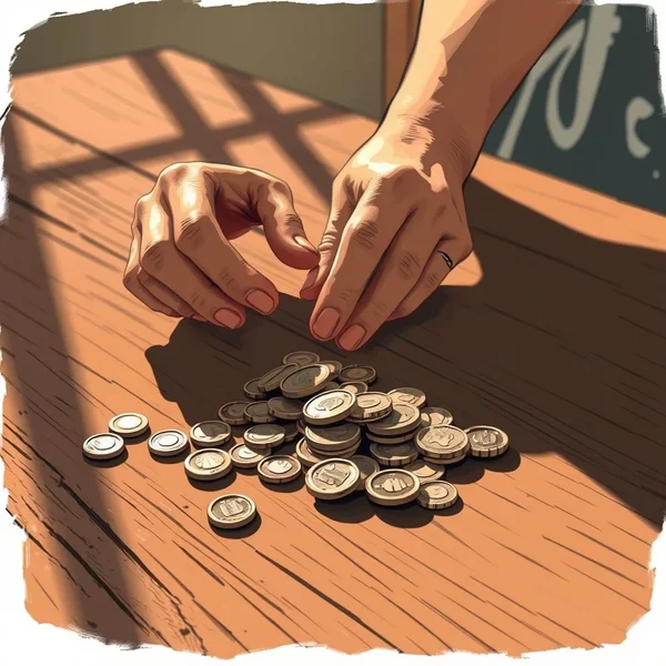 Image of someone counting coins, illustrating the concept of Live From Hand To Mouth