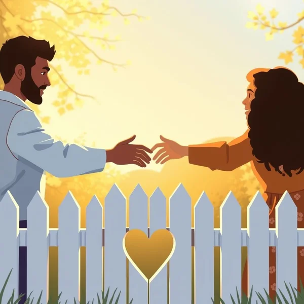 Image showing people shaking hands to mend fences
