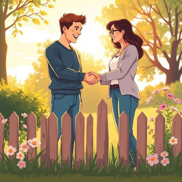 Image showing people shaking hands to mend fences
