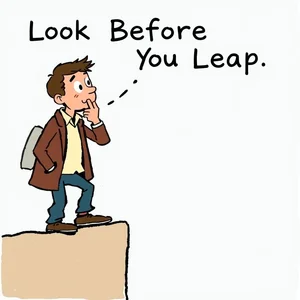 Look Before You Leap Modismo Inglés Guía Decisiones Sabias
