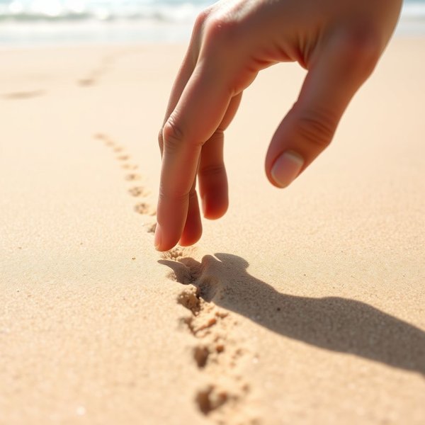 Dibujando una Line In The Sand en una playa