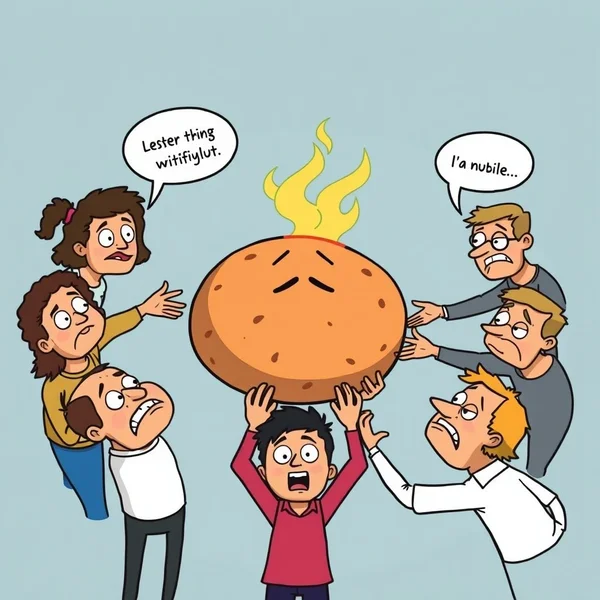 Image showing a conceptual representation of a Hot Potato idiom