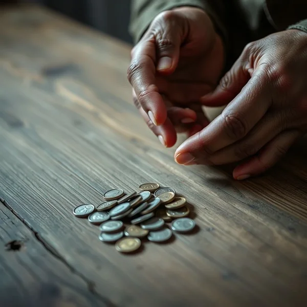 Image of someone counting coins, illustrating the concept of Live From Hand To Mouth