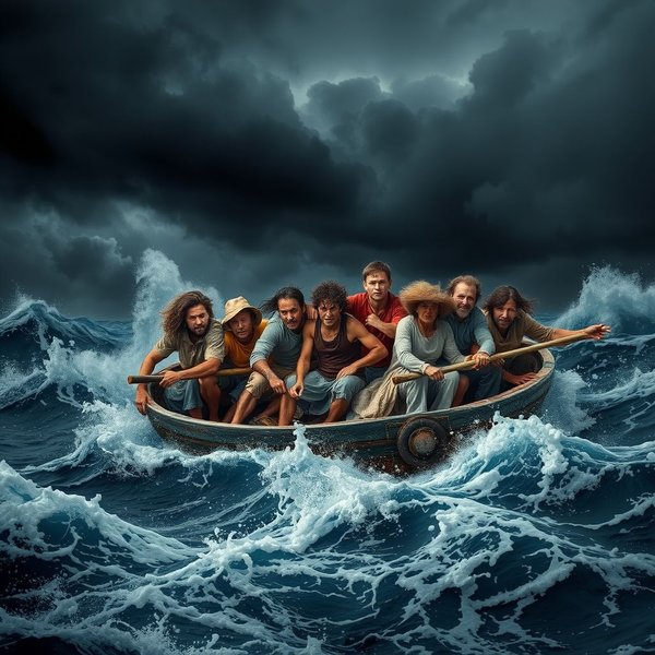 Image illustrating people "In The Same Boat" sharing a common challenge