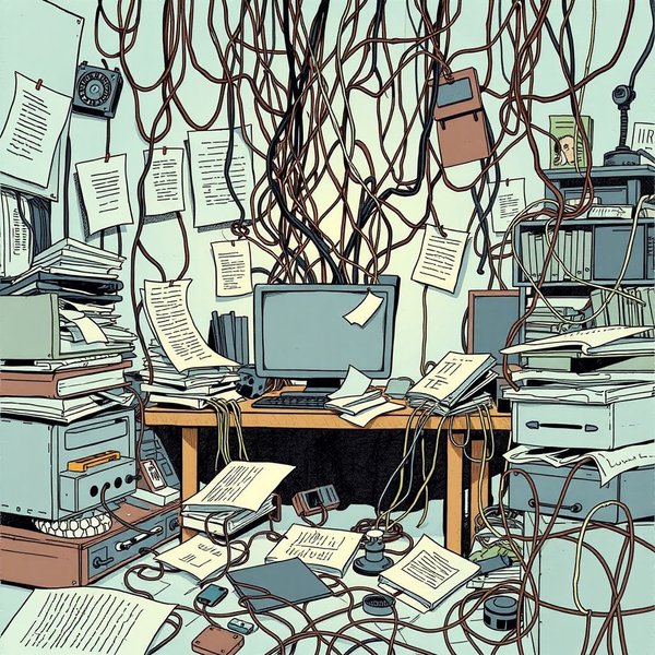 An image illustrating the concept of 'Method To The Madness', like a complex but organized diagram