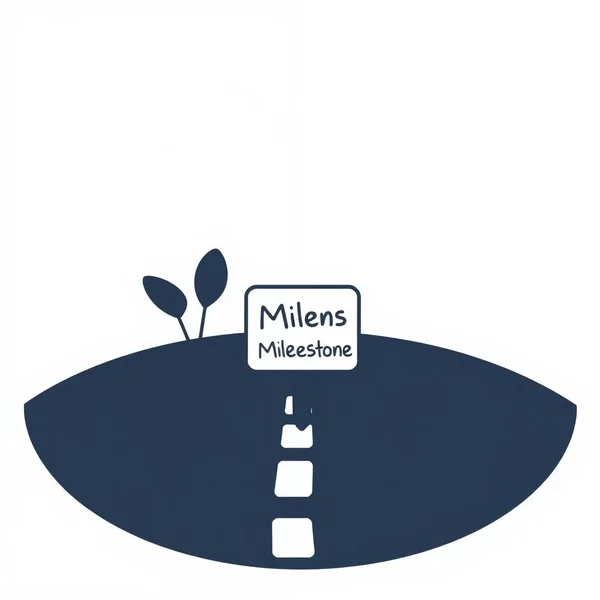 Imagem de um caminho com um marco Milestone, simbolizando como reach a milestone