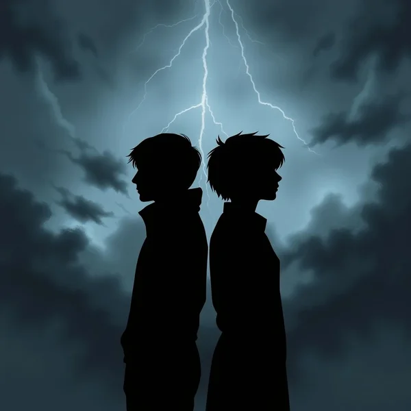 Image illustrating the concept of 'No Love Lost' with two figures turned away from each other