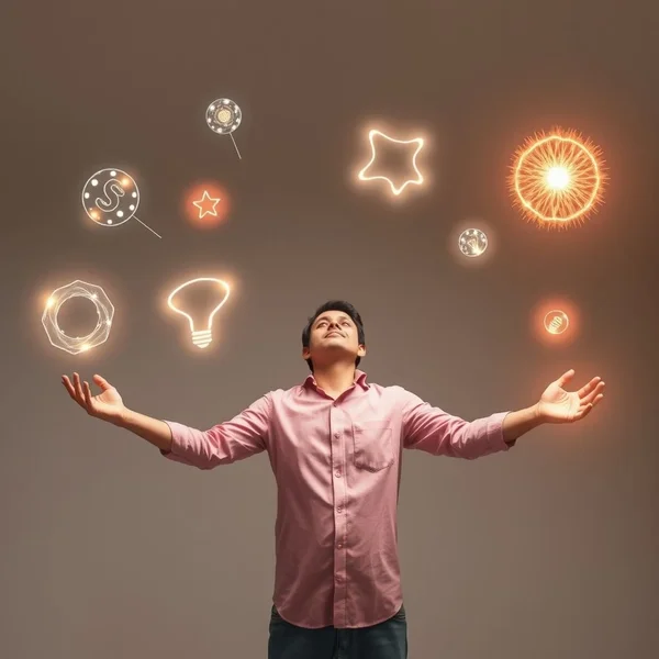 Person skillfully juggling multiple tasks, showing they are 'On The Ball'