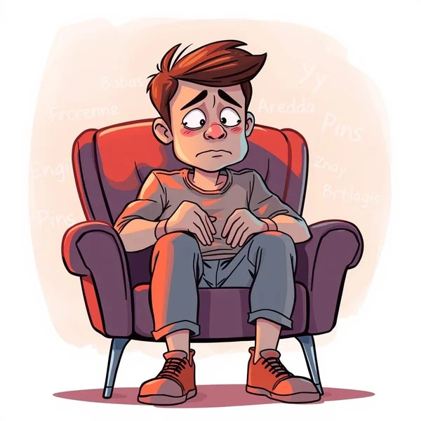 A person sitting nervously, embodying the feeling of being On Pins And Needles