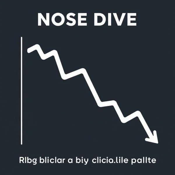 Image illustrating a graph showing a steep decline, representing the idiom "Nose Dive"