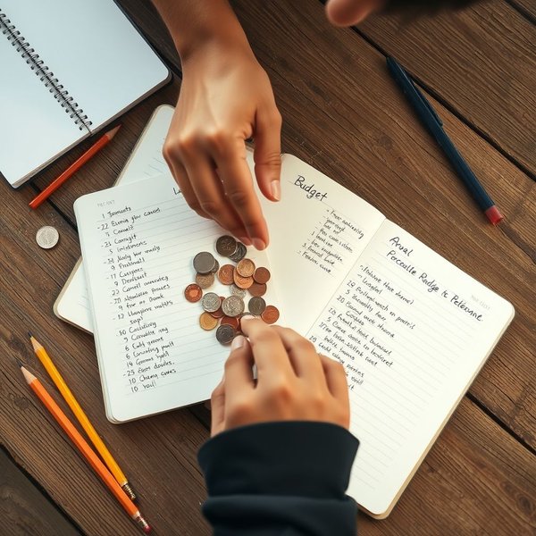 A person carefully managing a small amount of money, illustrating the concept of being "On A Shoestring"