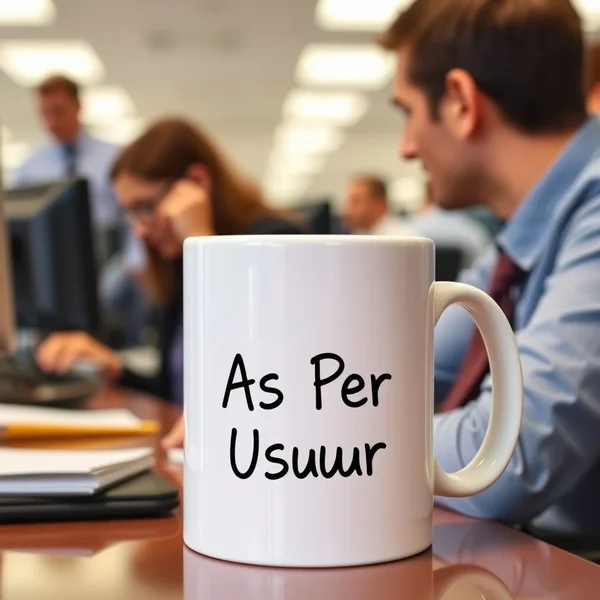 Image showing a routine or typical daily scene with the text "As Per Usual" subtly integrated