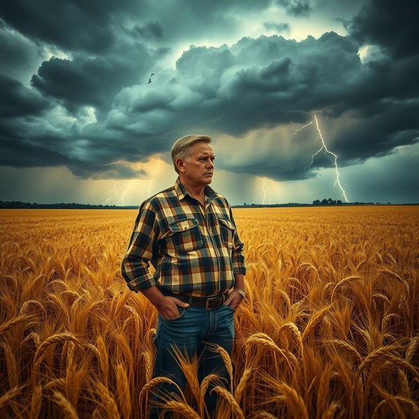 Man die een grote beslissing overweegt, ter illustratie van de uitdrukking Bet The Farm