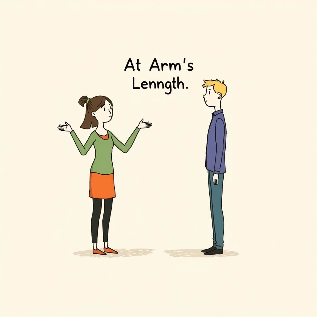 Capire At Arm's Length: Significato, Uso ed Esempi per Italiani