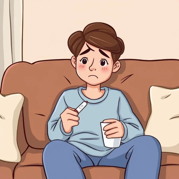 Qualcuno che sembra un po’ malato, illustrando il concetto di sentirsi Below Par