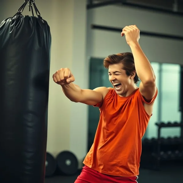 Personne faisant de l’exercice pour Blow Off Steam, libérant le stress