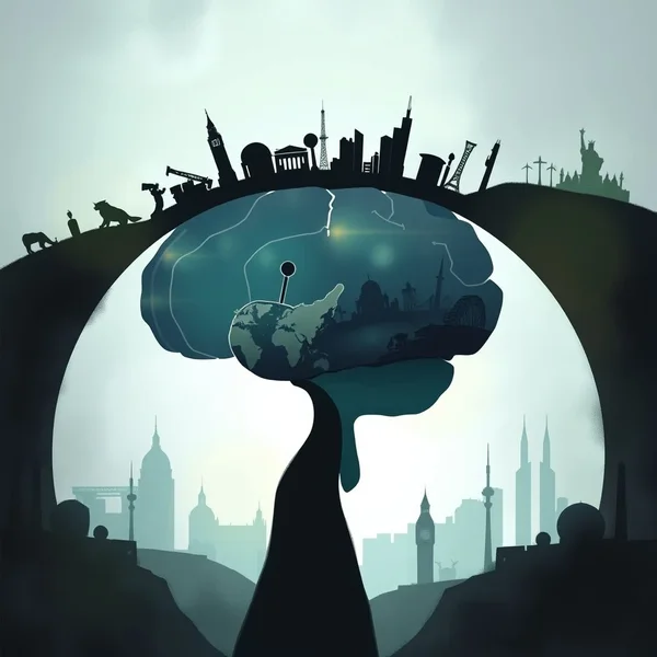 Gambar yang menunjukkan para profesional berpindah, menggambarkan konsep Brain Drain