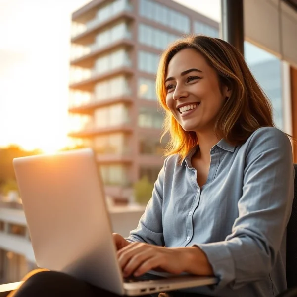 Gambar menunjukkan seseorang meninggalkan kantor atau matahari terbenam di atas tempat kerja, dengan teks 'Call It A Day'