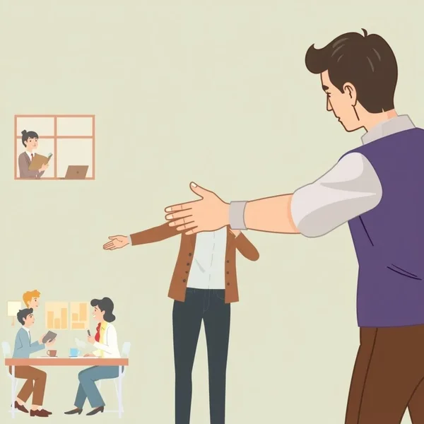 Image title: Illustrating the meaning of At Arm's Length in English idioms
