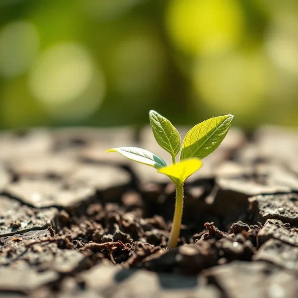 Bild eines Sprosses, der durch die Erde bricht, symbolisierend, wie man "Break New Ground" schafft