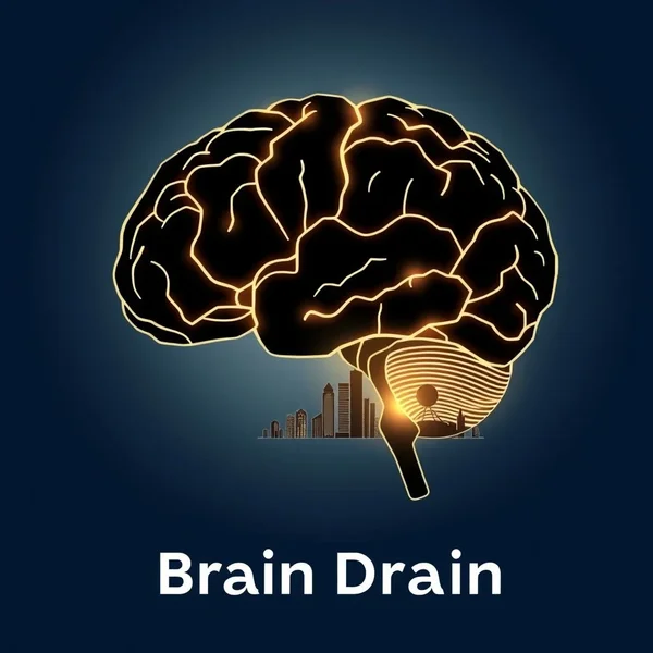 صورة تظهر محترفين يتحركون، توضح مفهوم Brain Drain