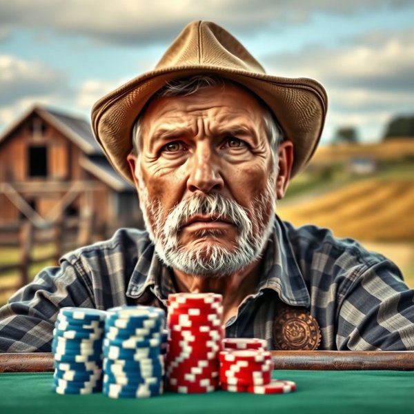 Man considering a big decision, illustrating the idiom Bet The Farm