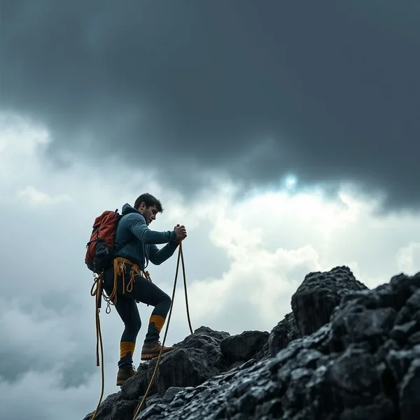 Image depicting determination: Someone achieving a goal despite obstacles, with the text "Come Hell Or High Water" overlaid