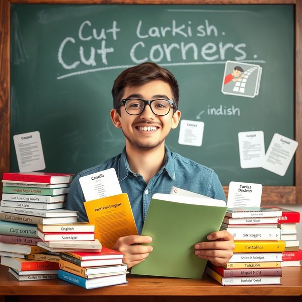 Illustration of the idiom Cut Corners and its meaning