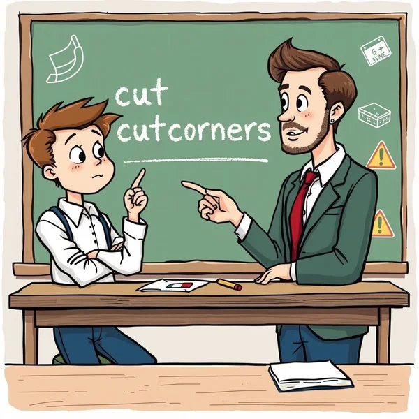 Illustration de l’idiome Cut Corners et sa signification